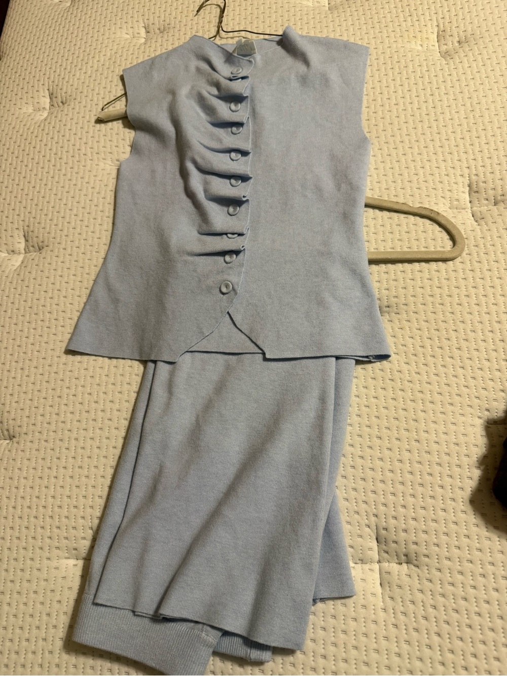 Able Los Angeles Women's Light Blue Two-Piece Knit Set, Size Medium